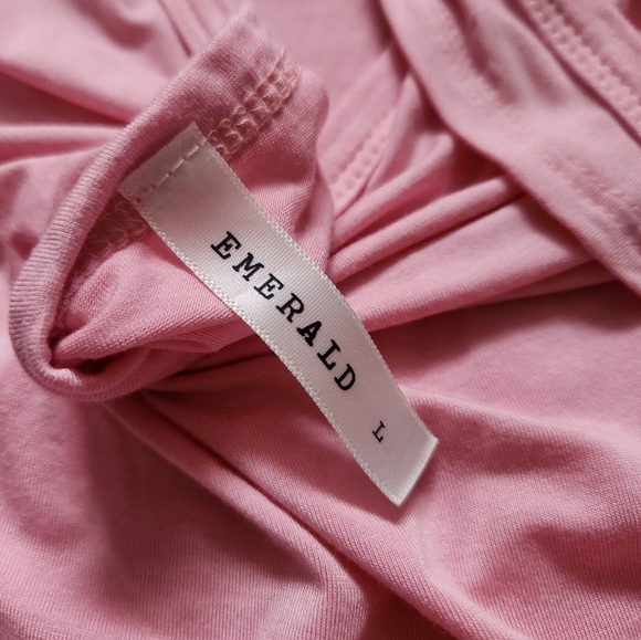 NWOT Emerald Flowy Frilly Sleeves L Pink - Picture 2 of 3